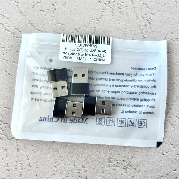 USB to USB C Adapter 4Pack USBC Female to A Male Type C Converter - Picture 7 of 8